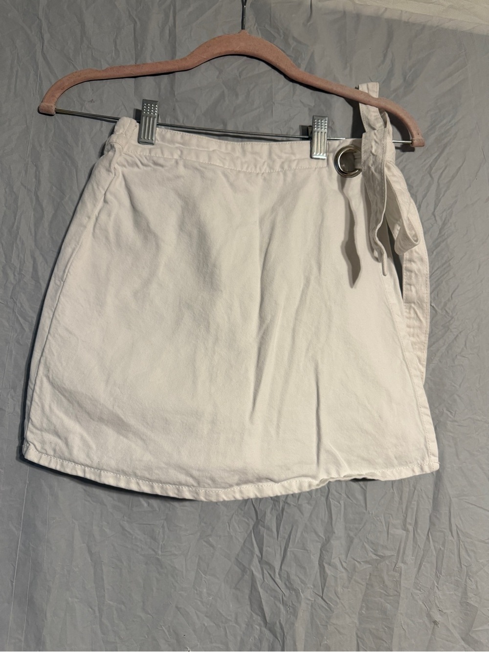 Love Star Women’s XS White Wrap Skort High Waist Side Tie Mini Skirt Shorts